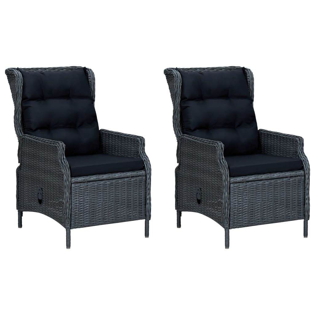 vidaXL 9-delige Tuinset met kussens poly rattan donkergrijs afbeelding