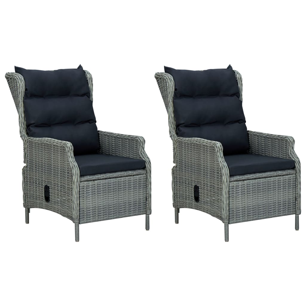 vidaXL Mobilier à dîner 9 pcs avec coussins Résine tressée Gris clair