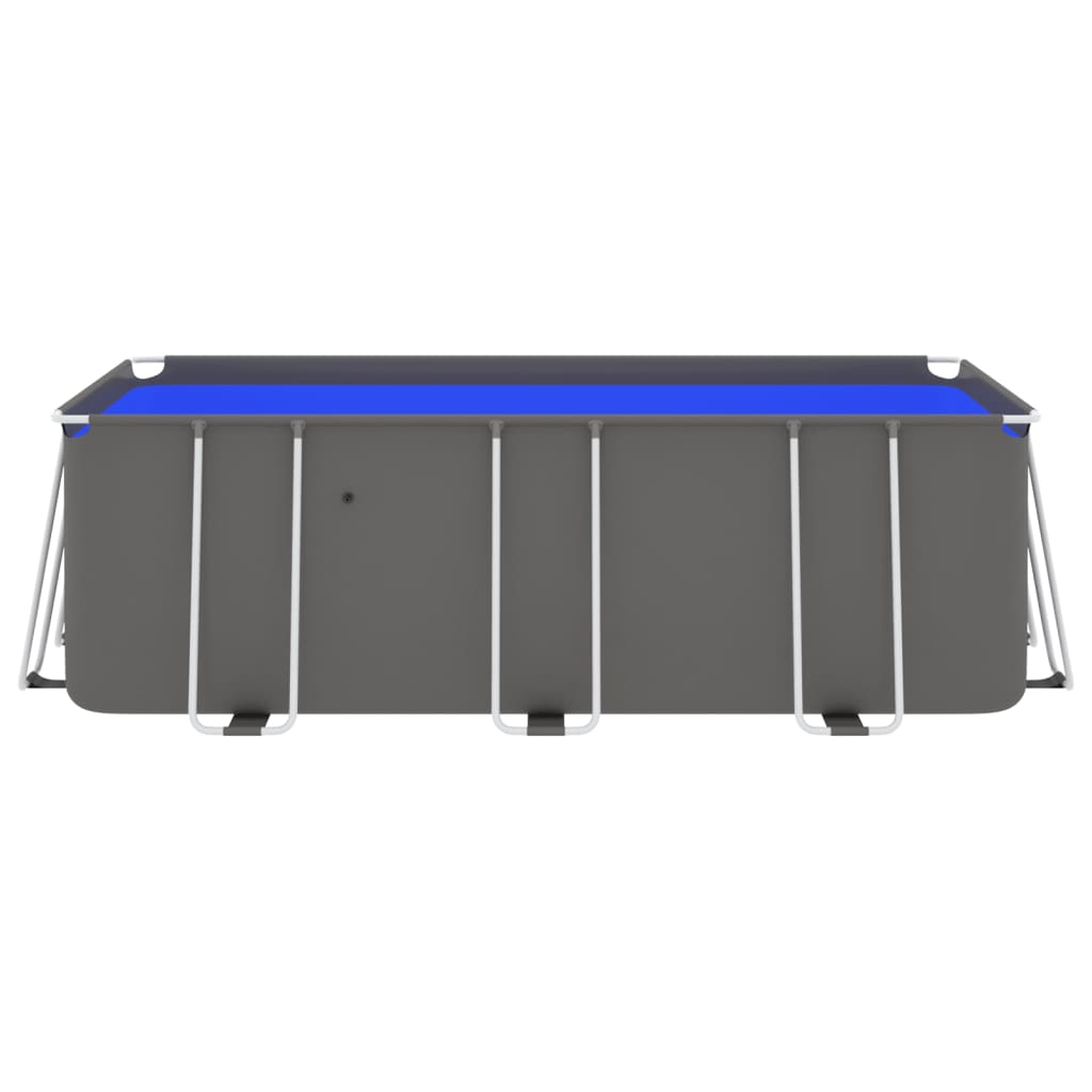 vidaXL Swimming Pool with Steel Frame 400x207x122 cm Anthracite