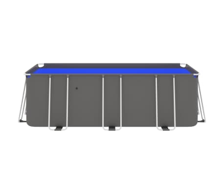 vidaXL Swimming Pool with Steel Frame 400x207x122 cm Anthracite