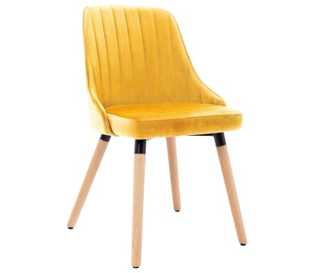 vidaXL Трапезни столове, 4 бр, жълти, кадифе