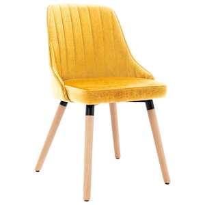 vidaXL Krzesła stołowe, 4 szt., ż&oacute;łte, aksamitne