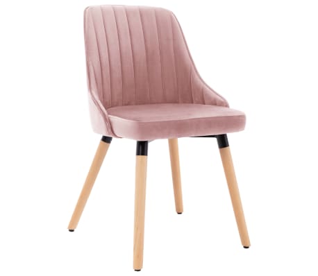 vidaXL virtuves krēsli, 6 gab., rozā samts