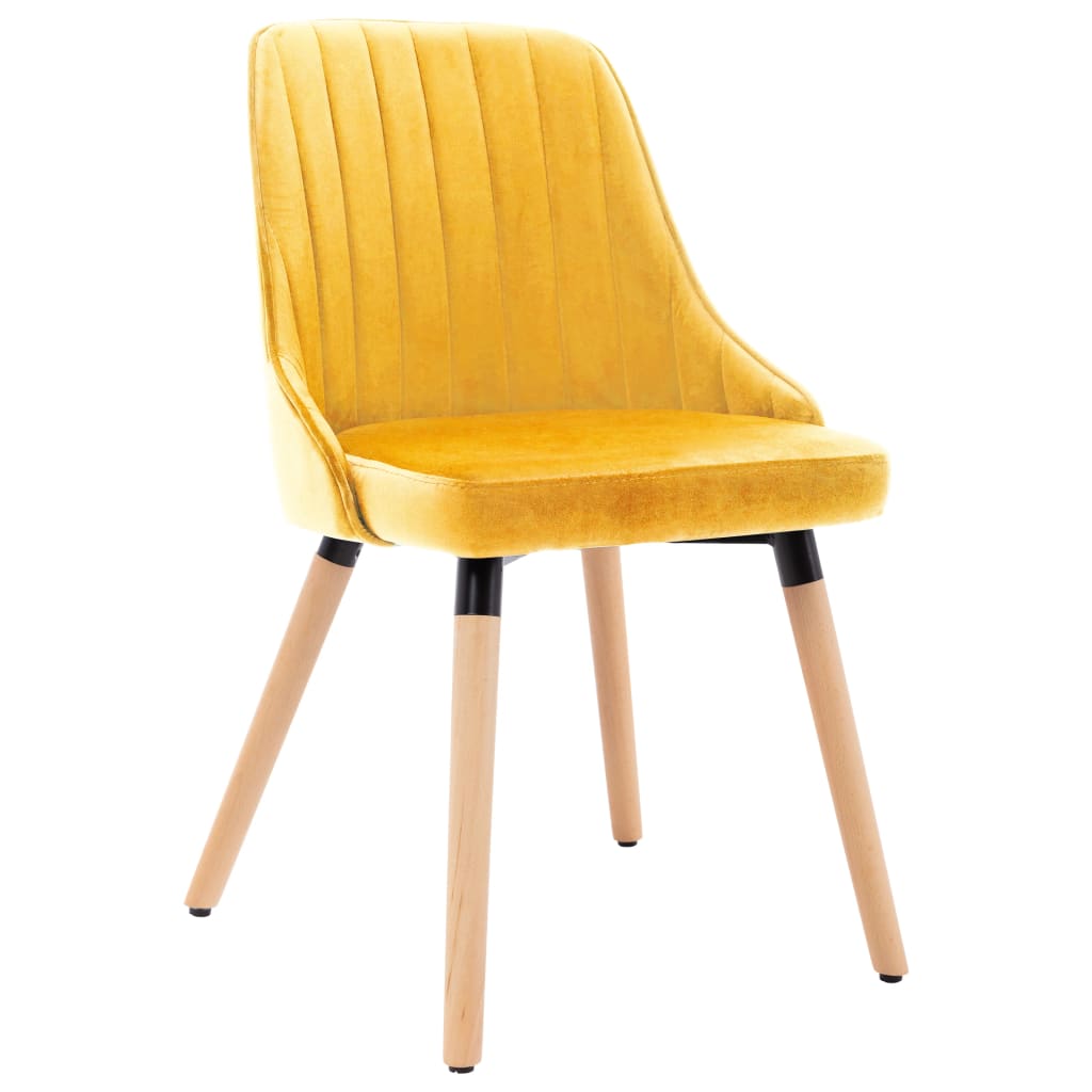 

vidaXL Eetkamerstoelen 6 st fluweel geel