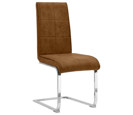 vidaXL Chaises à manger cantilever lot de 6 marron foncé similicuir