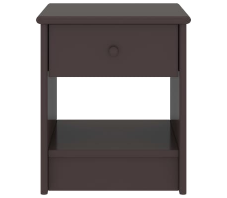 vidaXL Nattbord m&oslash;rkebrun 35x30x40 cm heltre furu