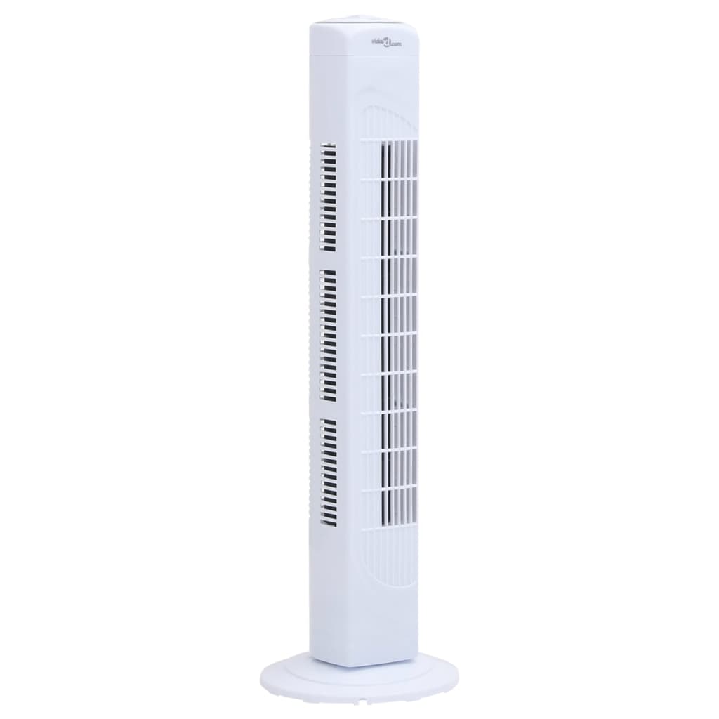 vidaXL Ventilateur tour Φ24x80 cm Blanc