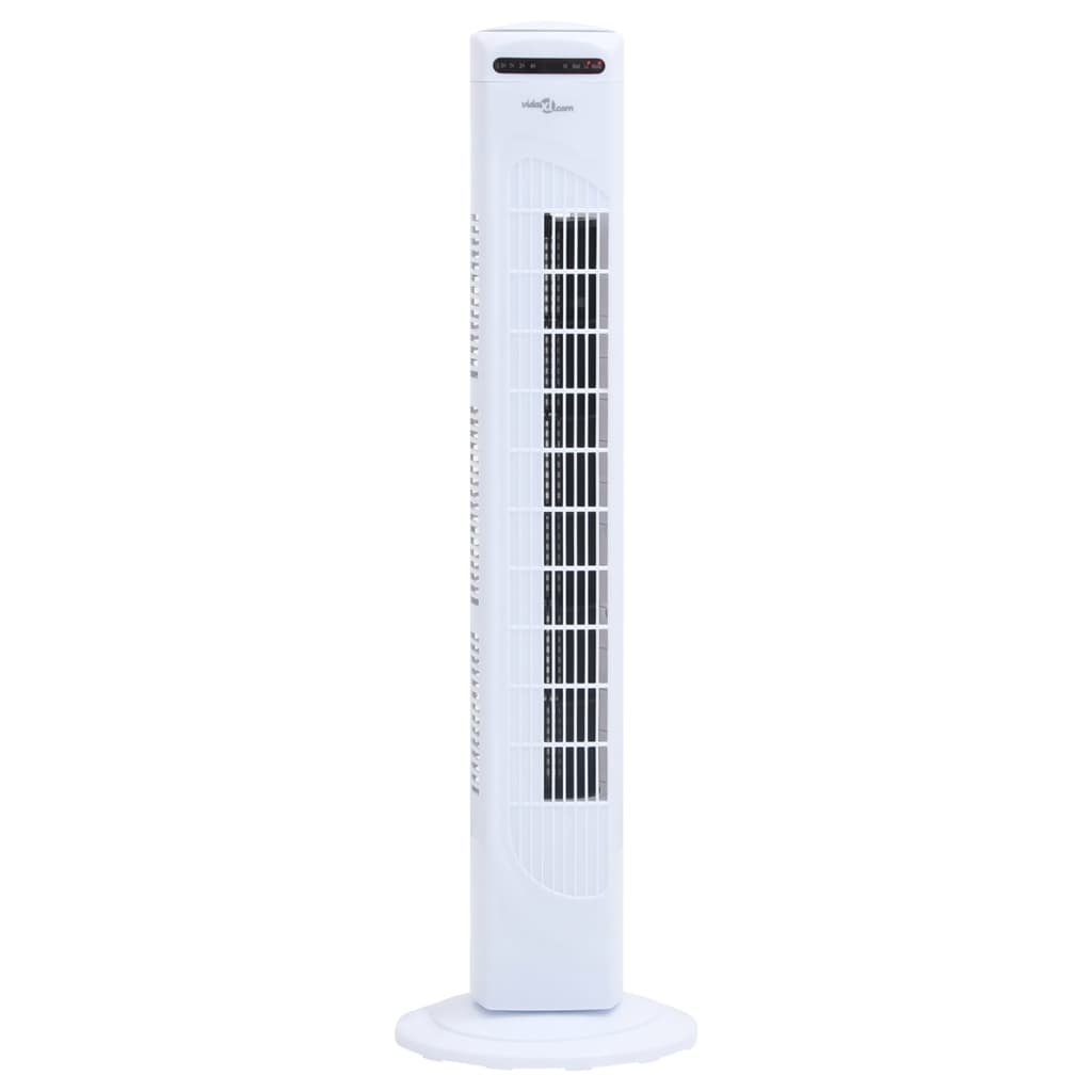 Turmventilator mit Fernbedienung und Timer Φ24x80 cm Weiß