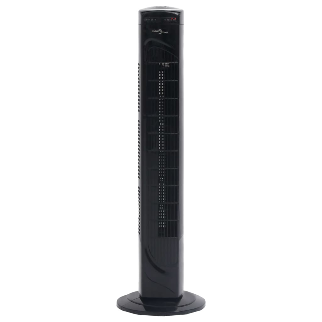 vidaXL Ventilator turn cu telecomandă și temporizator negru Φ24×80 cm vidaXL
