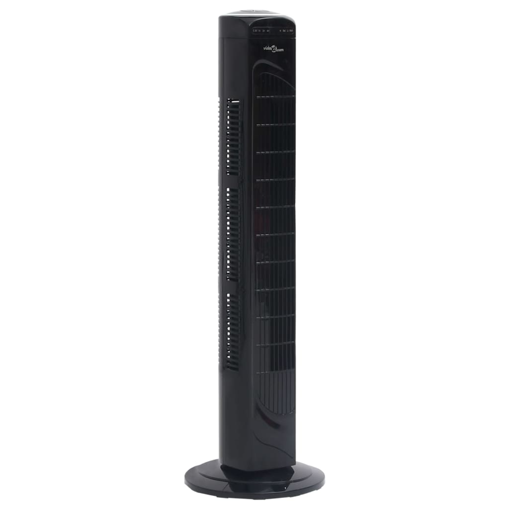 vidaXL Ventilateur tour avec télécommande et minuterie Φ24x80 cm Noir