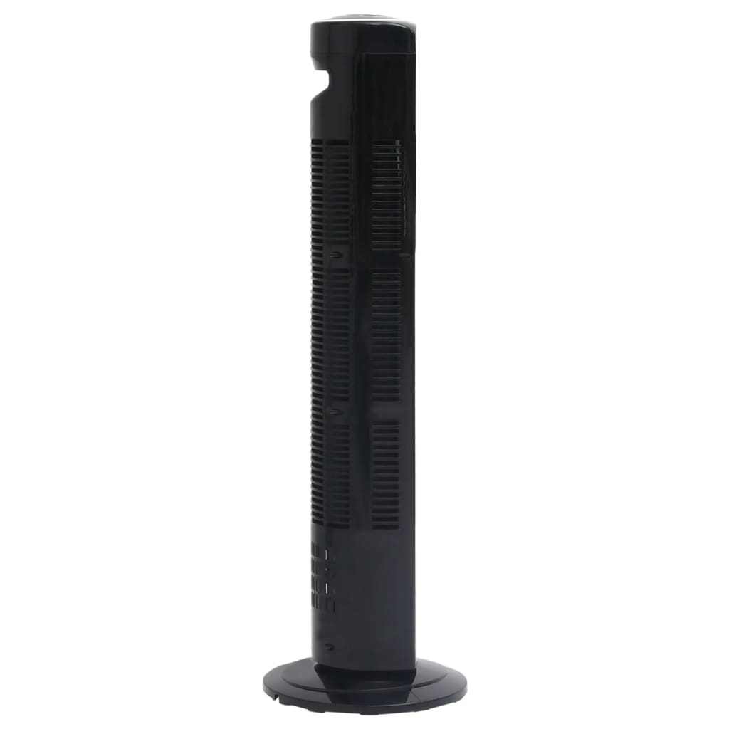 Fekete toronyventilátor távirányítóval és időzítővel Φ24x80 cm 