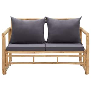 Zahradní lavice s poduškami 115 cm bambus - obrázek 2