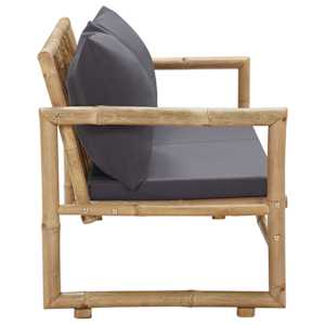 Zahradní lavice s poduškami 115 cm bambus - obrázek 3