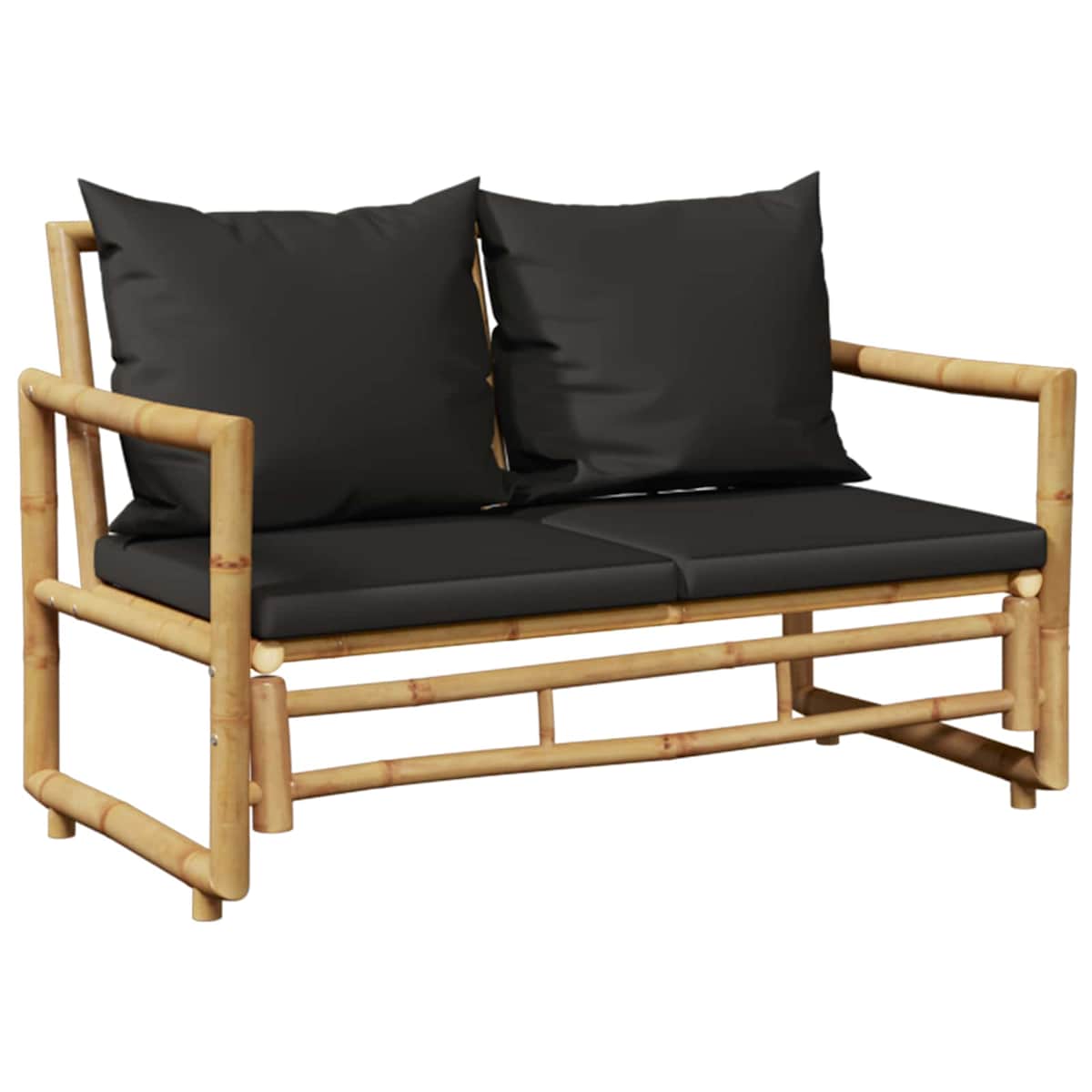 Havebænk med hynder 115 cm bambus - Billede 2