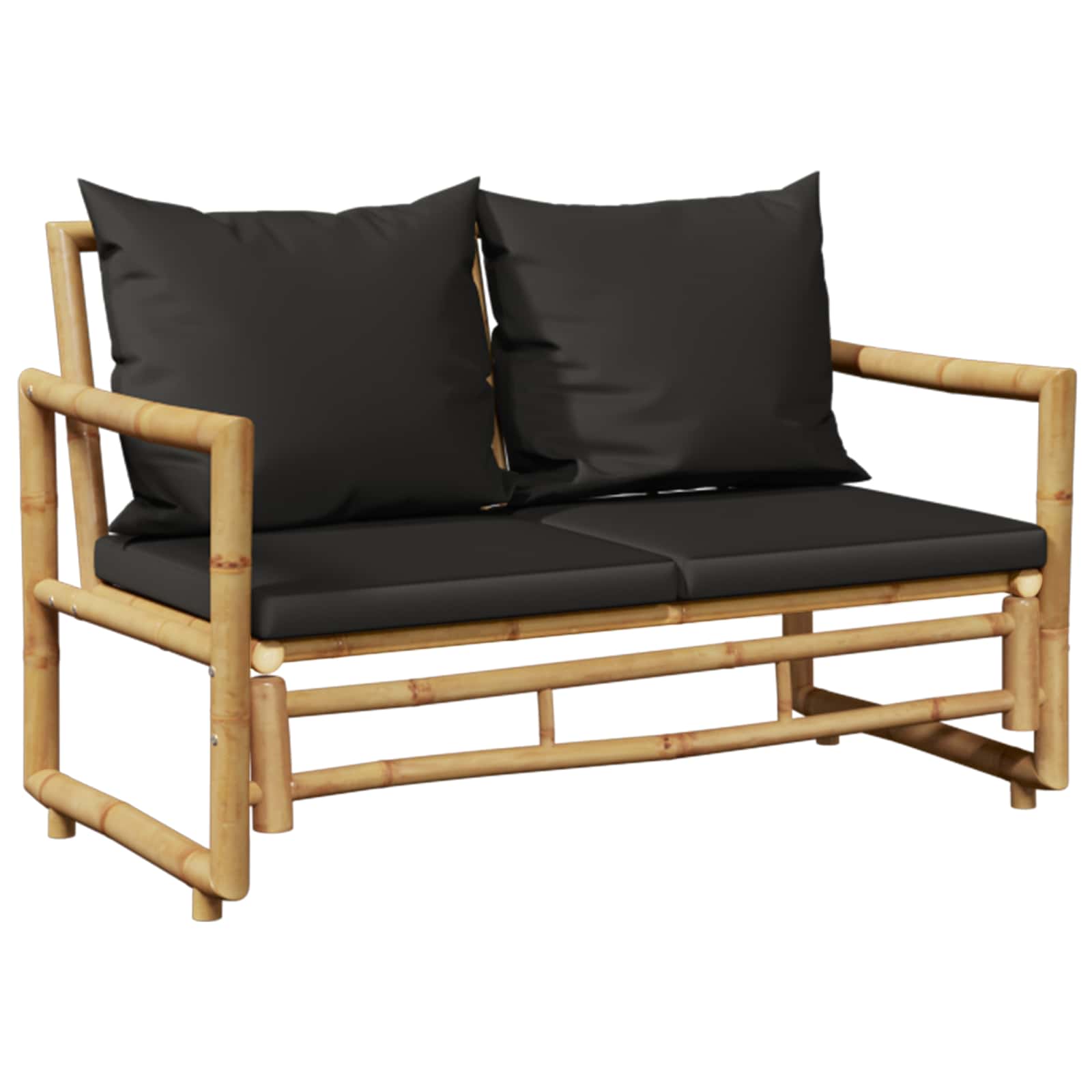 vidaXL Bancă de grădină cu perne, 115 cm, bambus