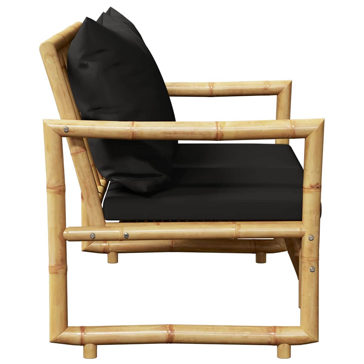 Havebænk med hynder 115 cm bambus - Billede 5