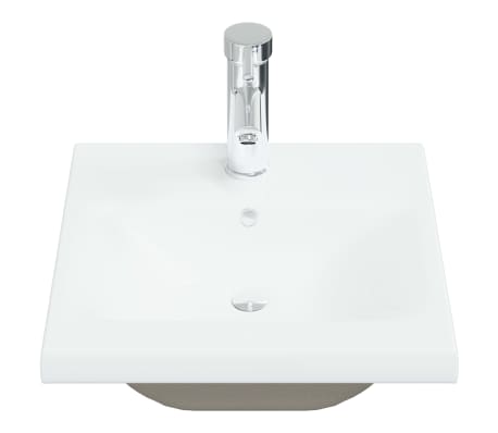 vidaXL Lavabo empotrado con grifo cerámica blanco 42x39x18 cm