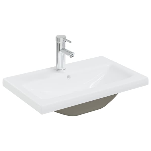vidaXL sisseehitatud valamu kraaniga, 61x39x18 cm, keraamiline, valge