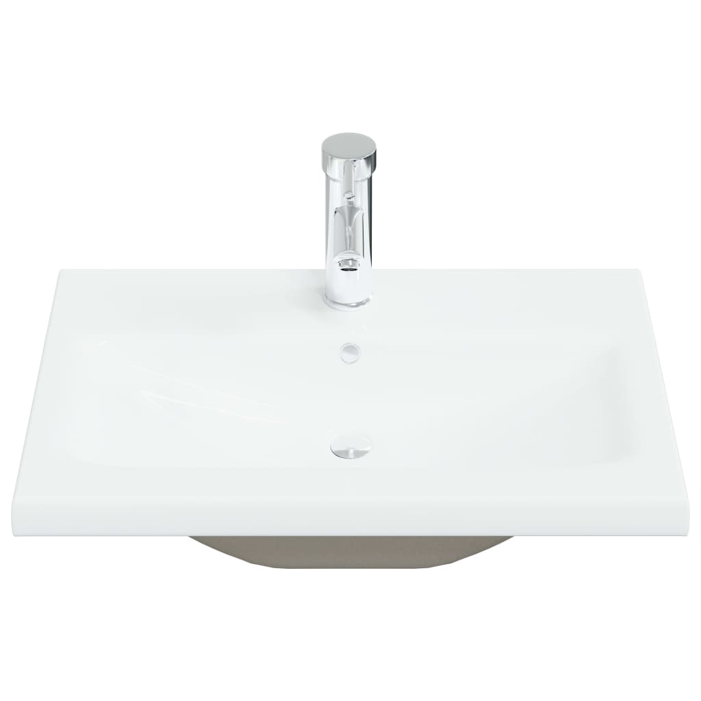 vidaXL Sisäänrakennettu pesuallas hanalla 61x39x18cm keraami valkoinen
