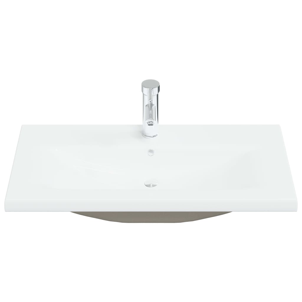 vidaXL Inbouwwastafel met kraan 81x39x18 cm keramiek wit afbeelding