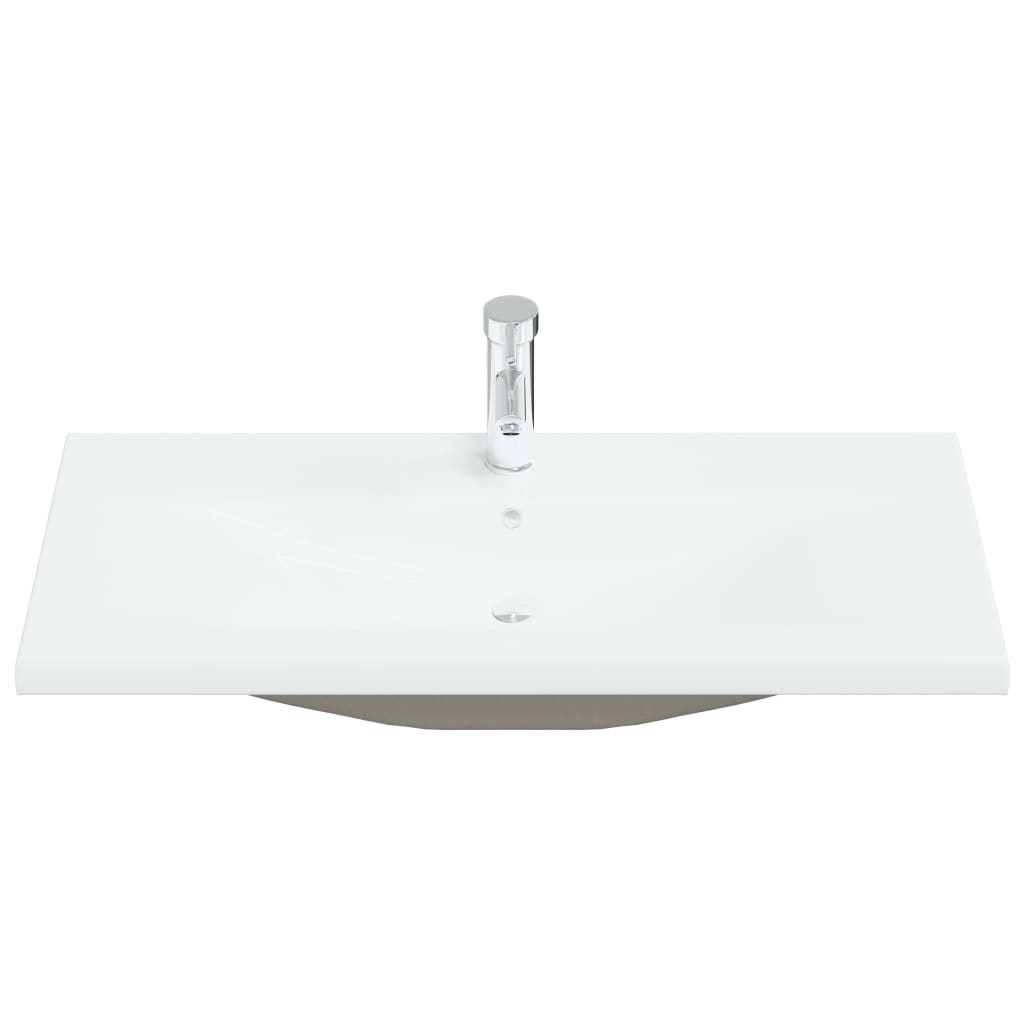 vidaXL Inbouwwastafel met kraan 91x39x18 cm keramiek wit afbeelding