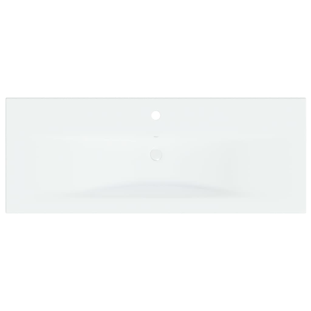 Fehér kerámia beépíthető mosdókagyló csapteleppel 101x39x18 cm 