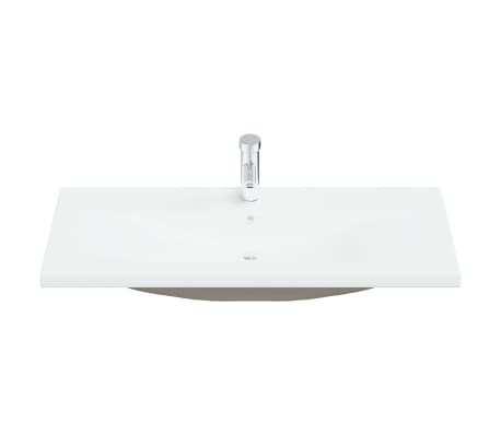 vidaXL Lavabo encastré avec robinet 101x39x18 cm Céramique Blanc