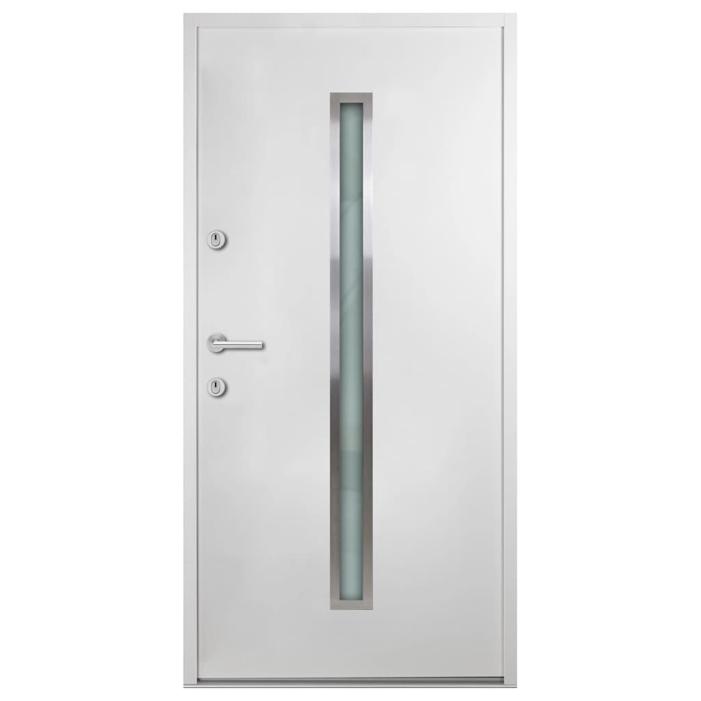 vidaXL Voordeur 90x200 cm aluminium wit