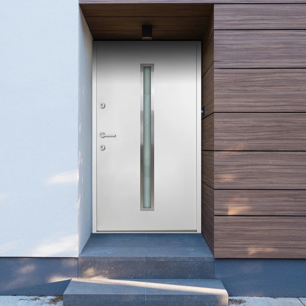vida XL Haustür Aluminium Weiß 110x 207,5 cm
