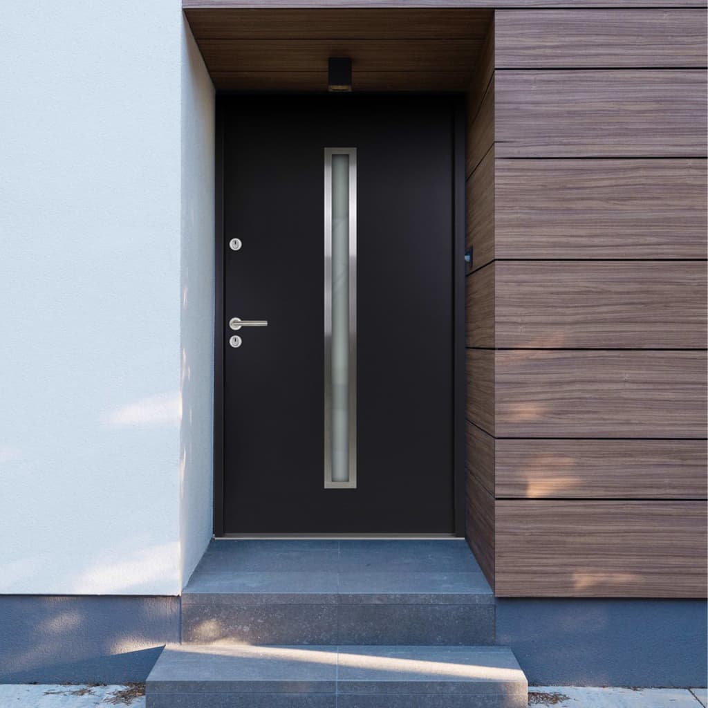 vida XL Haustür Aluminium Anthrazit 110x 207,5 cm