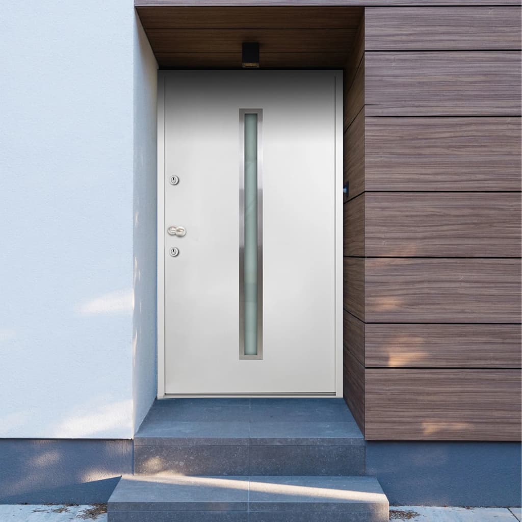 vida XL Haustür Aluminium Weiß 110x 207,5 cm