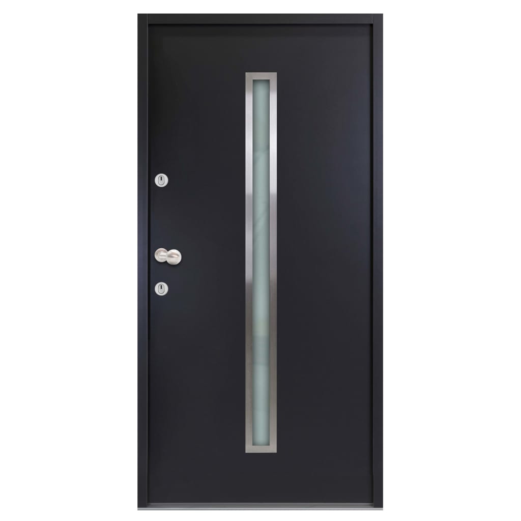 vidaXL Aluminium Front Door Anthracite 100x200 cm