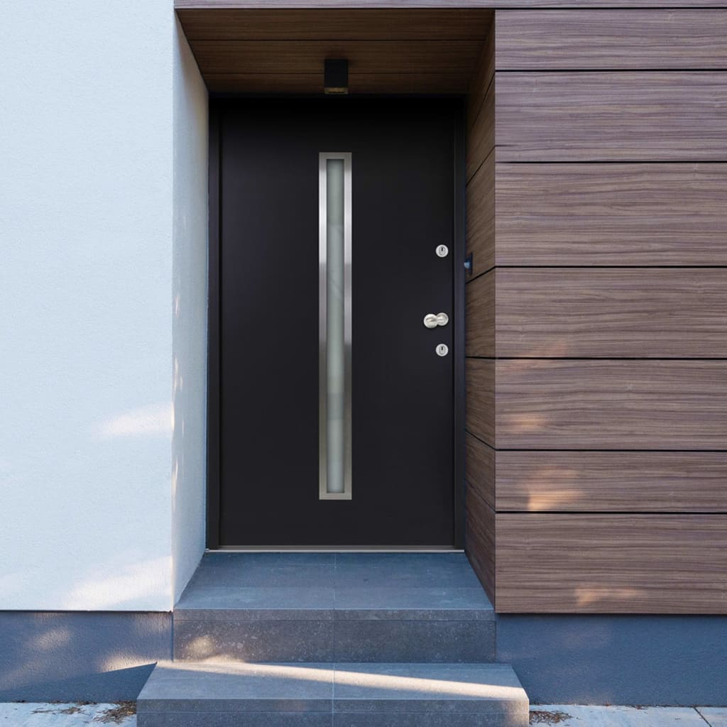 vida XL Haustür Aluminium Anthrazit 110x 207,5 cm