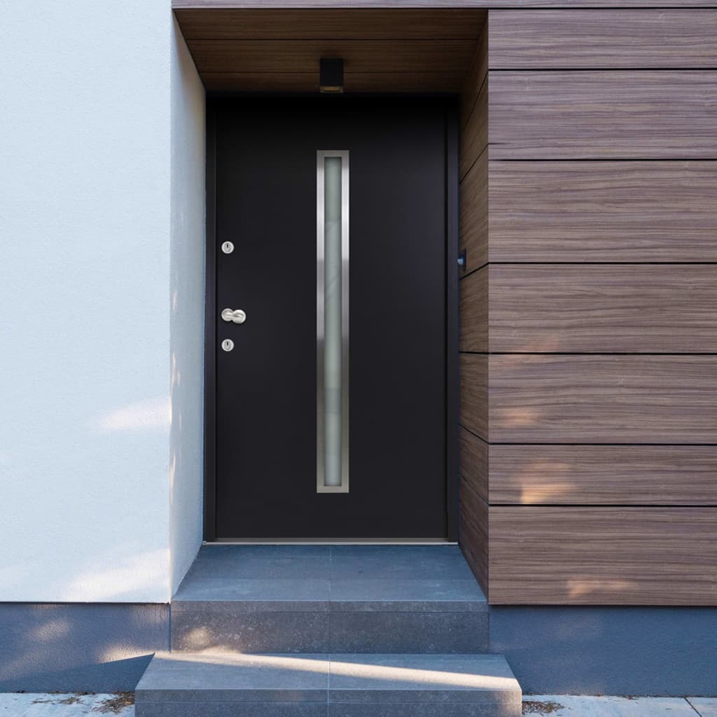 vida XL Haustür Aluminium Anthrazit 110x 207,5 cm