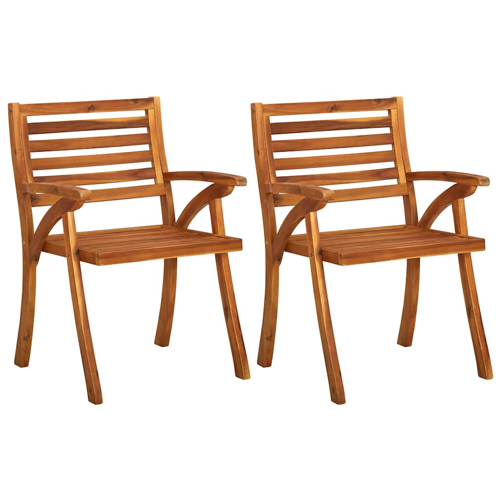 vidaXL Tuinstoelen 2 st met kussens massief acaciahout afbeelding
