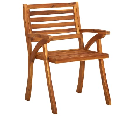 vidaXL 2 db tömör akácfa kerti étkezőszék párnával