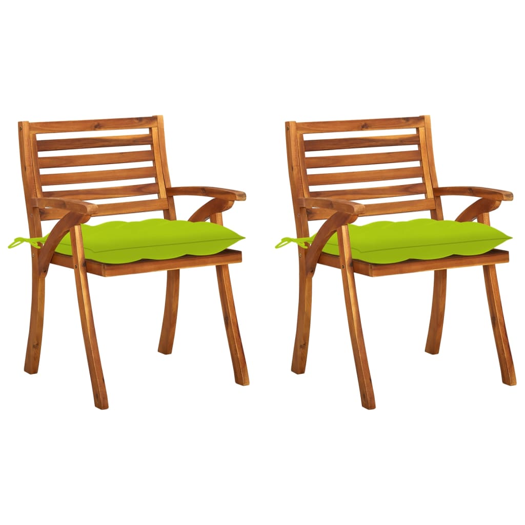Zahradní jídelní židle s poduškami 2 ks masivní akáciové dřevo