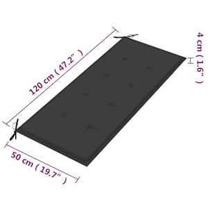 2místná zahradní lavice s poduškou 120 cm masivní eukalyptus - obrázek 10