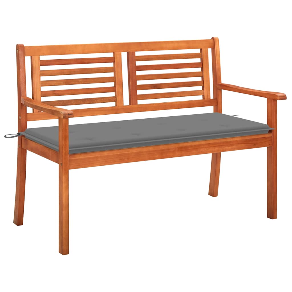 

vidaXL 2-Seater Patio Bench with Cushion 47.2" Solid Eucalyptus Wood