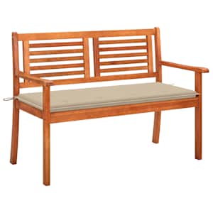 vidaXL 2-kohaline aiapink padjaga, 120 cm, eukal&uuml;ptipuit