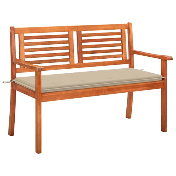 vidaXL 2-kohaline aiapink padjaga, 120 cm, eukal&uuml;ptipuit