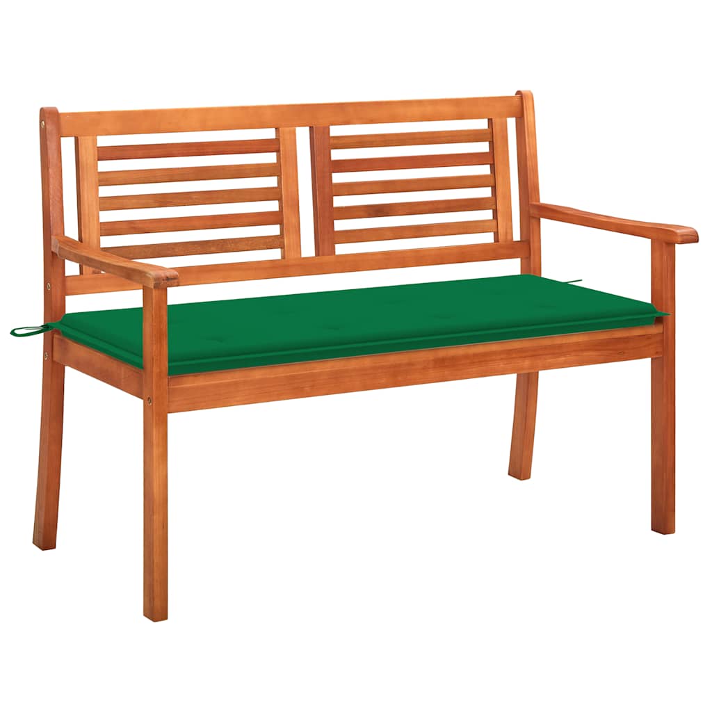 

vidaXL 2-Seater Patio Bench with Cushion 47.2" Solid Eucalyptus Wood