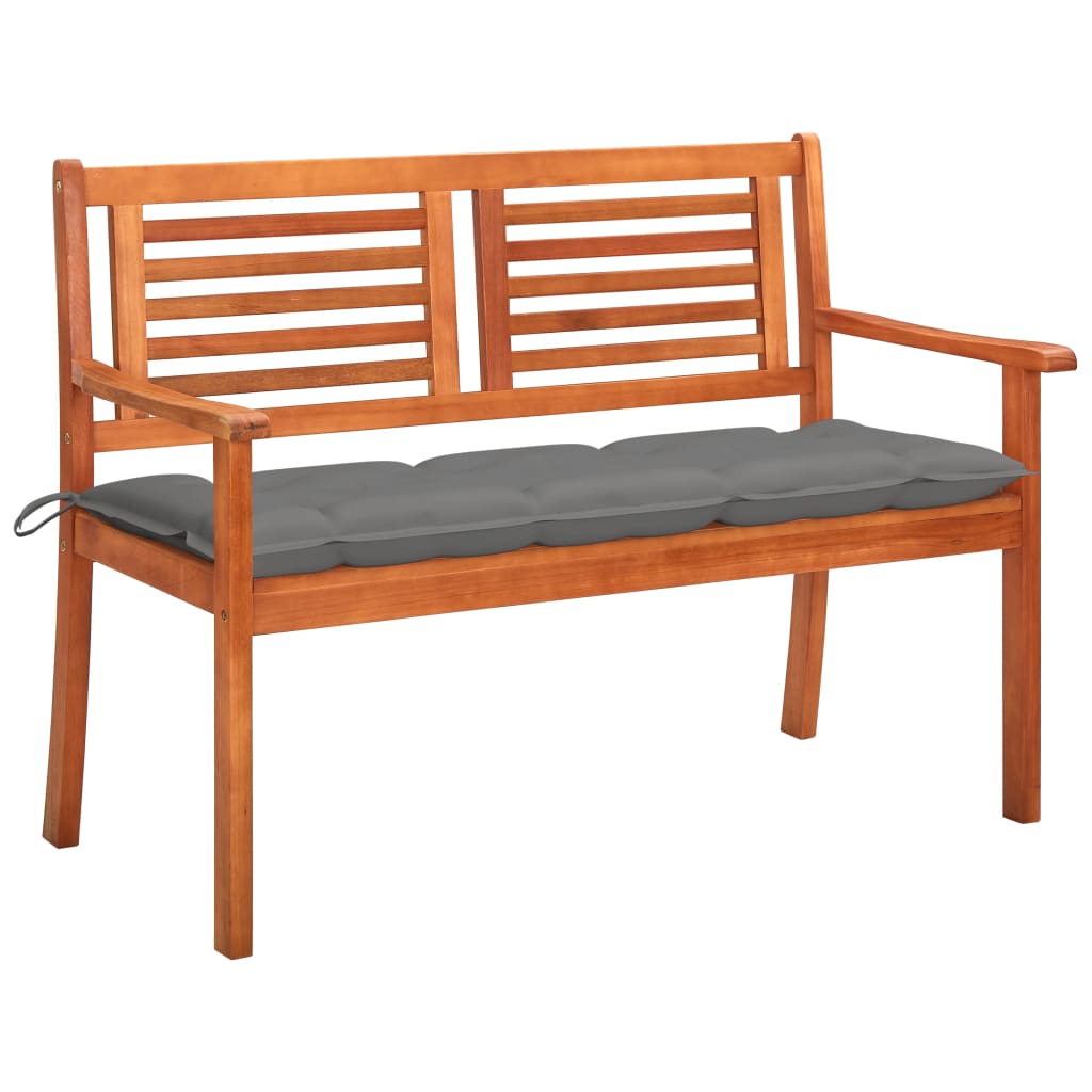 

vidaXL 2-Seater Patio Bench with Cushion 47.2" Solid Eucalyptus Wood