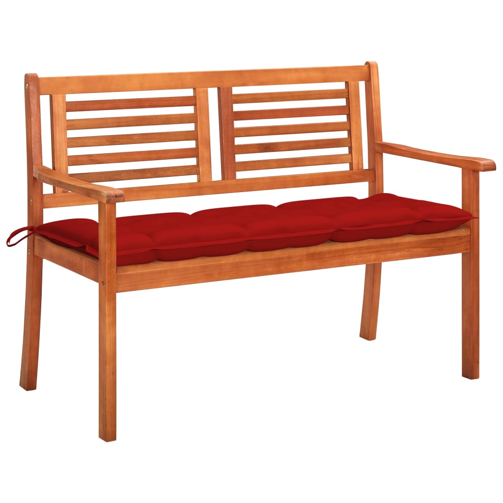 

vidaXL 2-Seater Patio Bench with Cushion 47.2" Solid Eucalyptus Wood