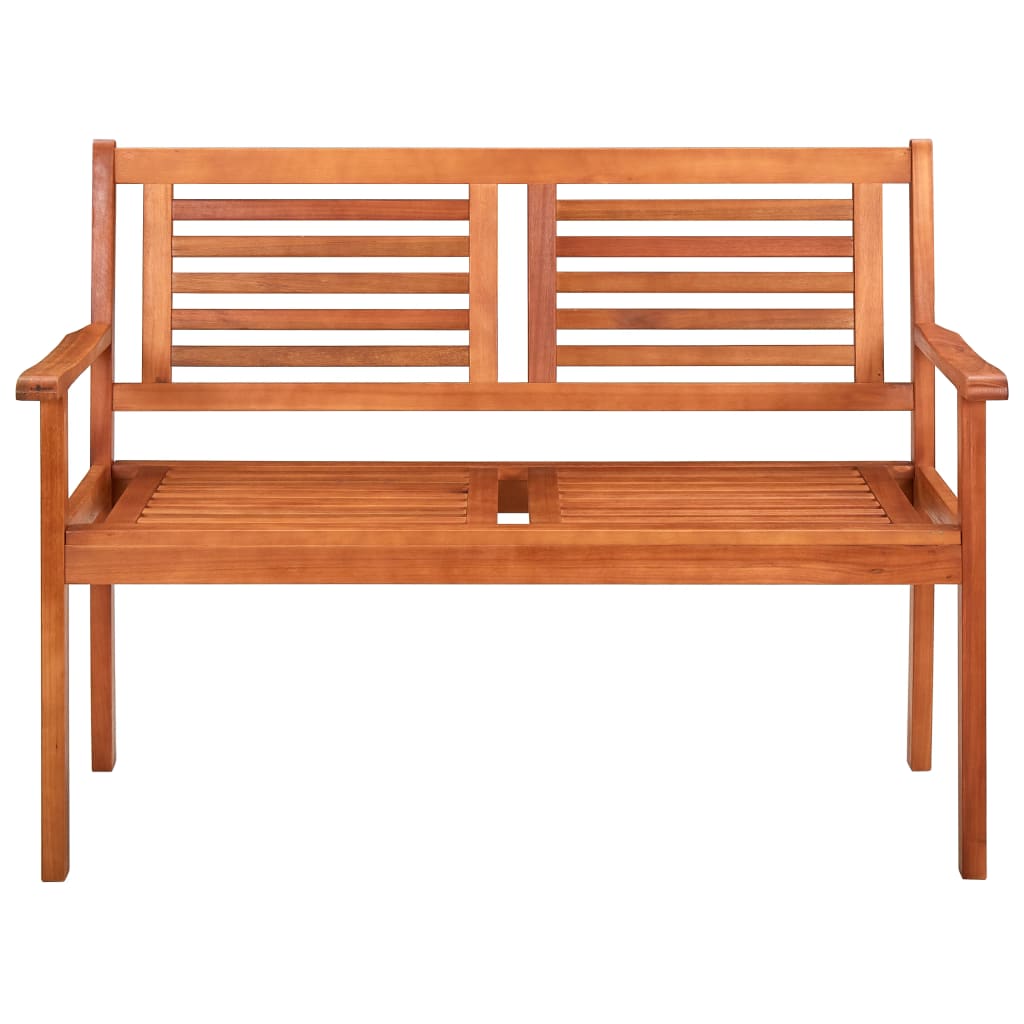 vidaXL 2-Seater Patio Bench with Cushion 47.2" Solid Eucalyptus Wood