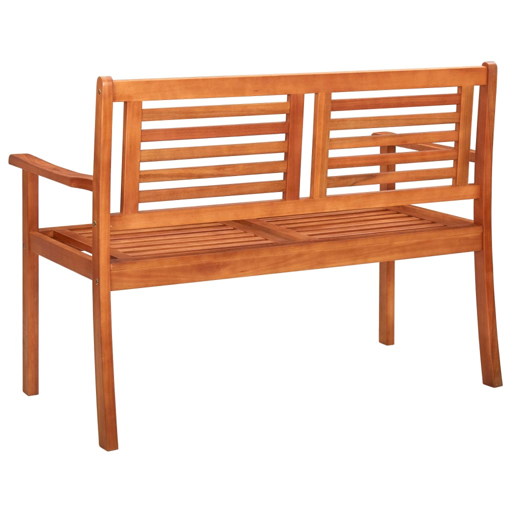 vidaXL 2-Seater Patio Bench with Cushion 47.2" Solid Eucalyptus Wood