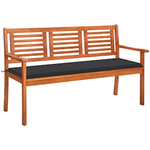 vidaXL 3-kohaline aiapink padjaga 150 cm, eukal&uuml;ptipuit