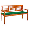 vidaXL 3-kohaline aiapink padjaga 150 cm, eukal&uuml;ptipuit