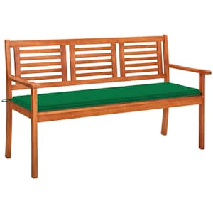 vidaXL 3-kohaline aiapink padjaga 150 cm, eukal&uuml;ptipuit