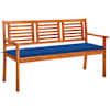 vidaXL 3-kohaline aiapink padjaga 150 cm, eukal&uuml;ptipuit